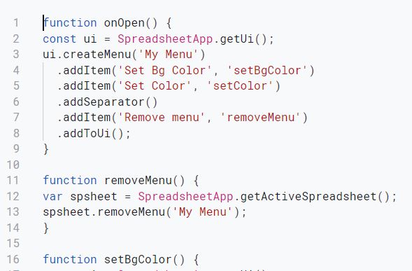 openイベントでメニューの追加