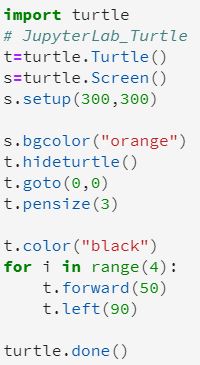 JupyterLab 正方形 for文 range関数