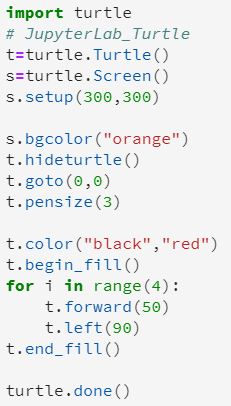 JupyterLab 正方形 内部塗りつぶし