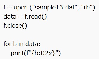 バイナリファイルの読み書き(2)