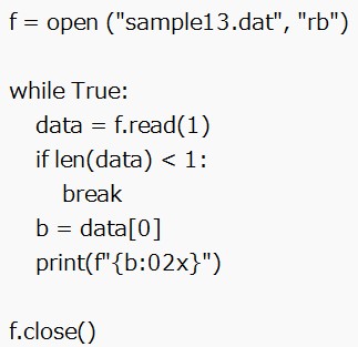 バイナリファイルの読み書き(3)