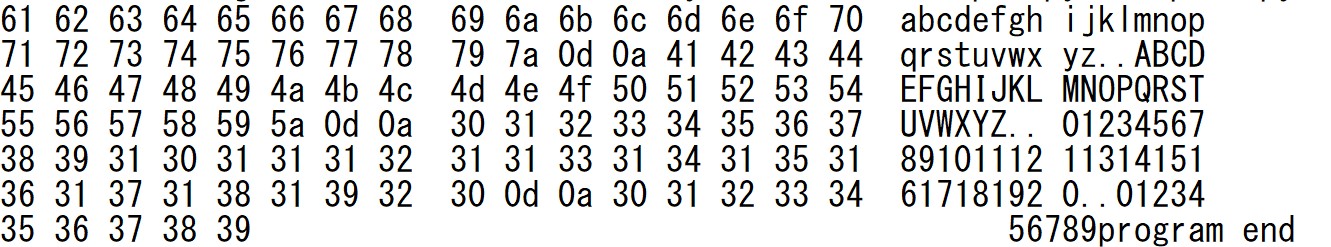 バイナリデータの16進ダンプ(3)